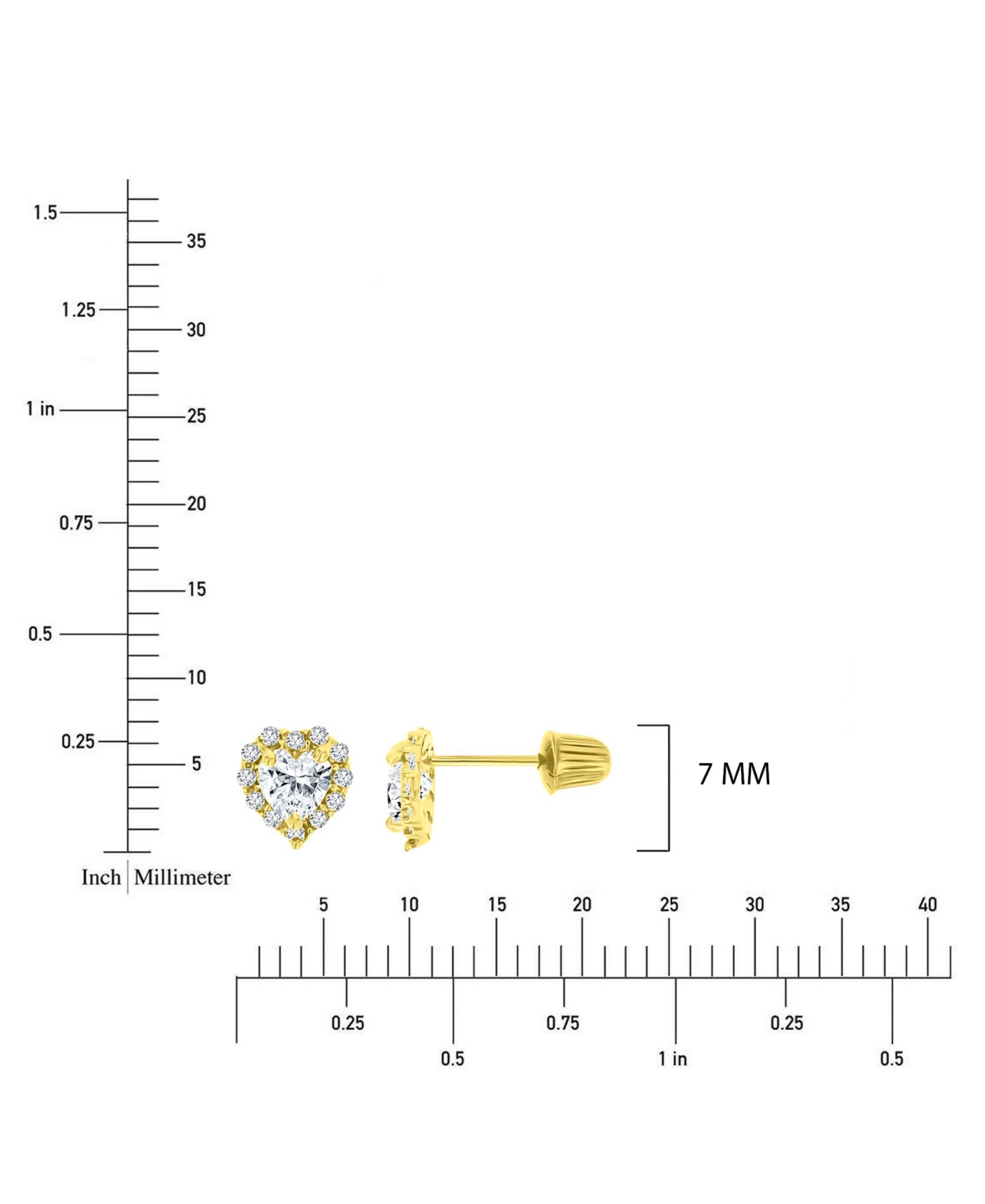 Macy's Heart Cut Halo Stud Earrings in 14k Yellow Gold