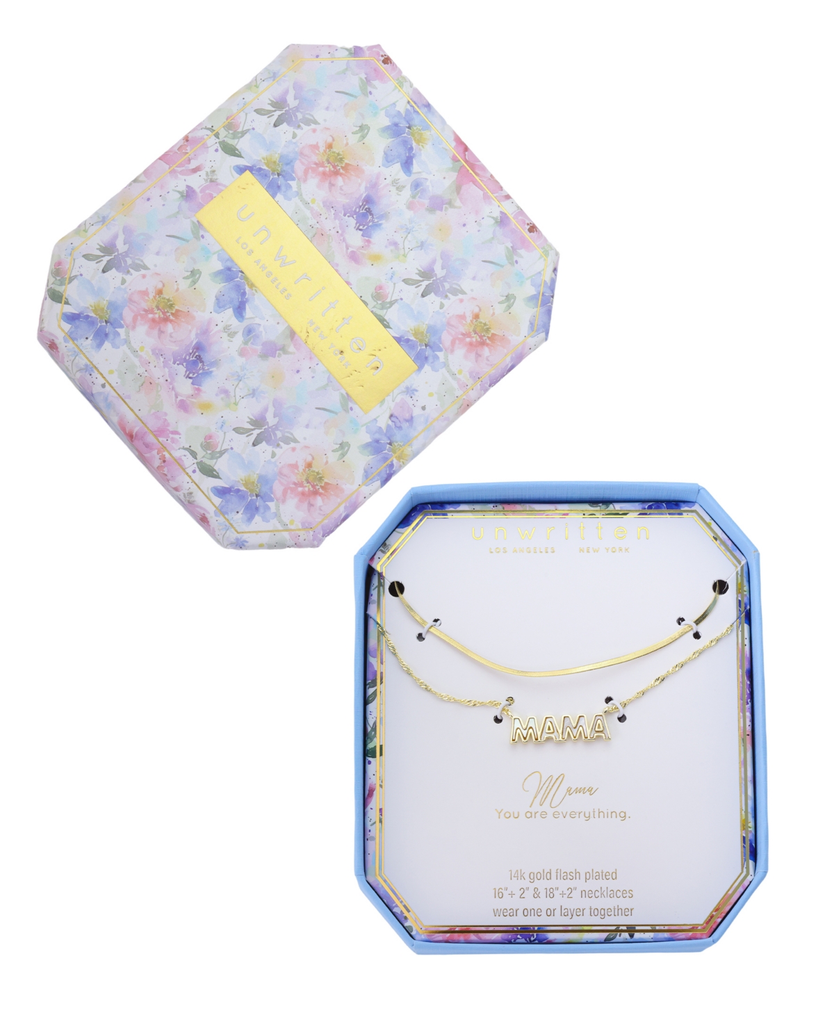 Unwritten Mother of Pearl Mama Layered Necklace Set