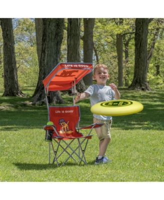 Max Shade Quad Folding Camp Chair With Tilt Uv Sun Protection Canopy Orange