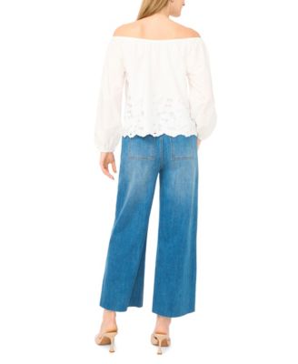 Women's Off-The-Shoulder Button Blouse