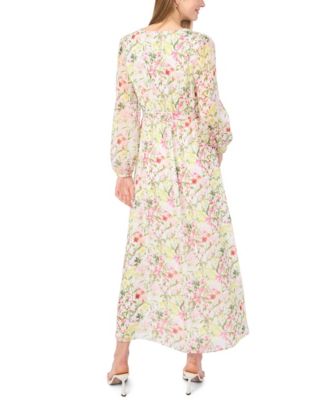 Women's V-Neck Wrap Front Maxi Dress