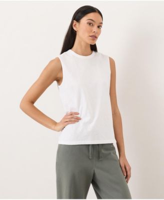 Women's Cotton Slub High Neck Tank Top