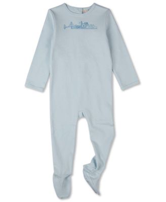 Baby Girls "Merry Skyline" Cotton Long-Sleeve Footie