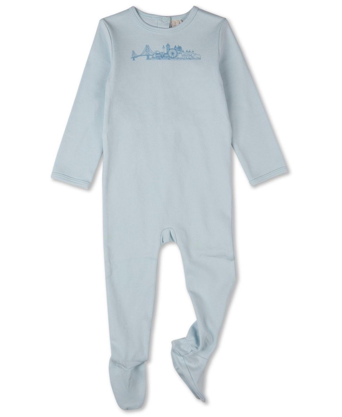 MeMoi Baby Girls "Merry Skyline" Cotton Long-Sleeve Footie