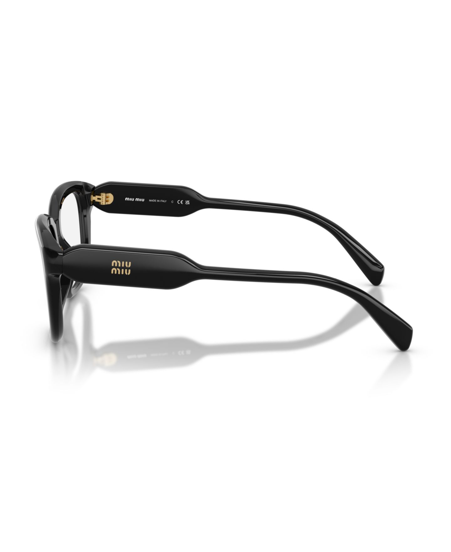 Женские очки MIU MIU Woman Rectangle Plastic MU 02ZV Eyeglasses, цвет: Чёрный — фото 3