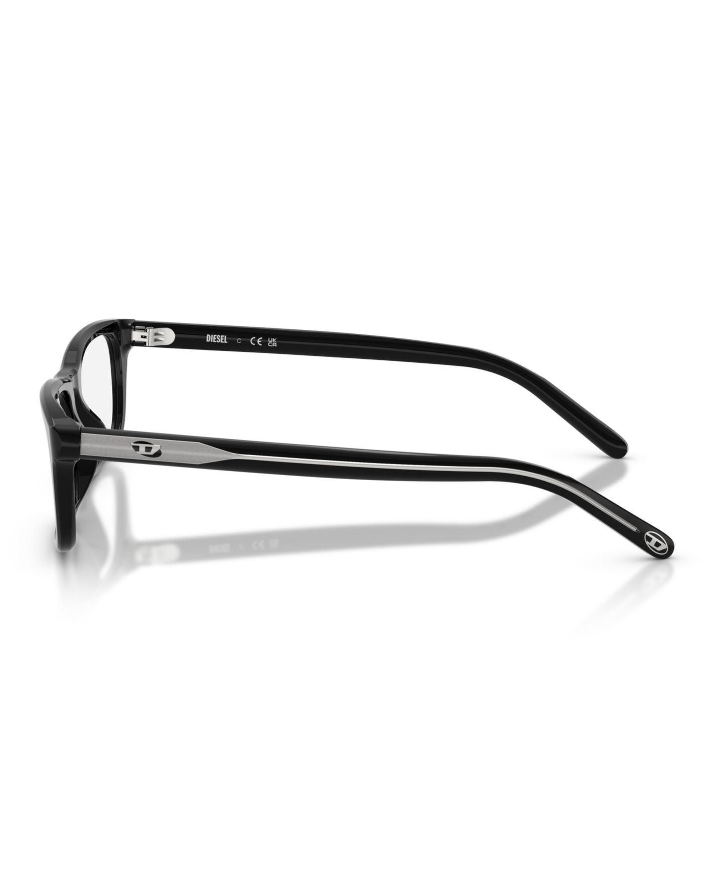 Очки Diesel Unisex Rectangle Plastic DL4017U Eyeglasses, цвет: Однотонный чёрный — фото 4