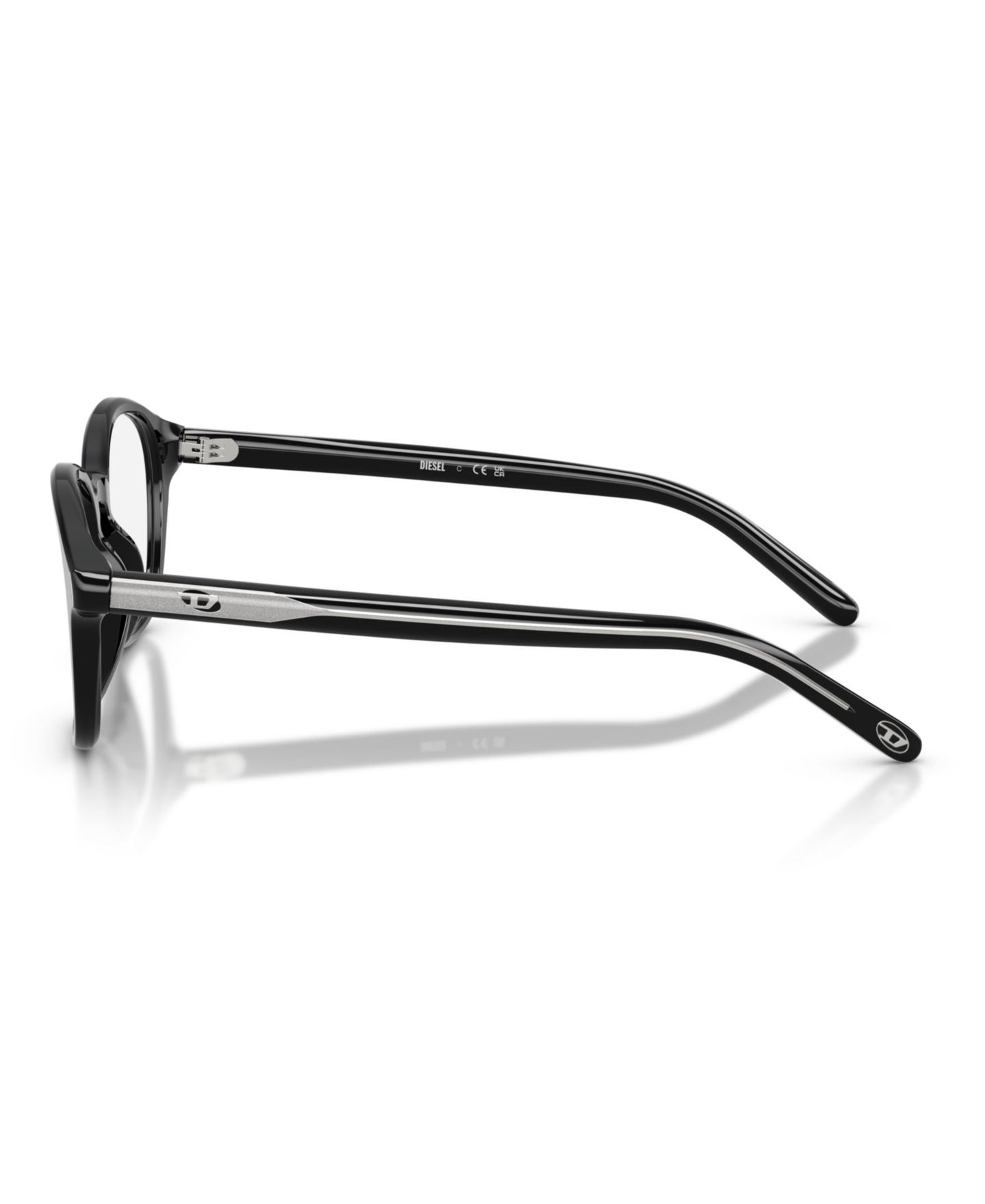 Очки Diesel Unisex Panthos Plastic DL4025U Eyeglasses, цвет: Однотонный чёрный — фото 4