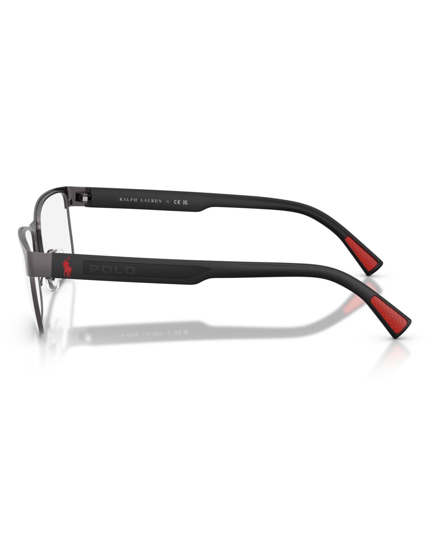 Мужские очки Polo Ralph Lauren Man Rectangle Metal PH1244 Eyeglasses, цвет: Тёмный графитовый металлик — фото 3