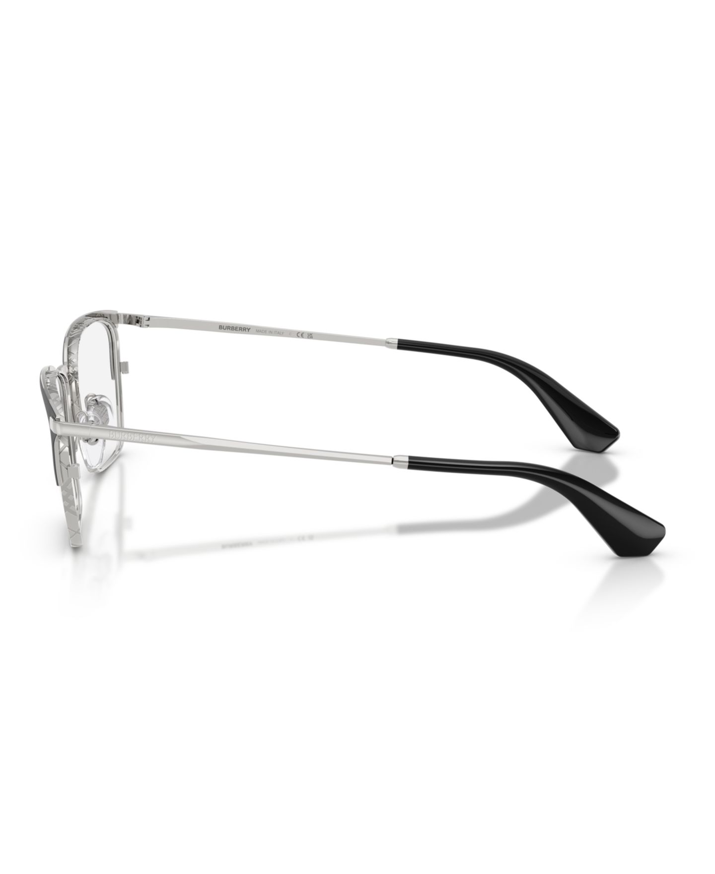 Мужские очки Burberry Man Rectangle Metal BE1401 Eyeglasses, цвет: Чёрный / Серебристый — фото 4