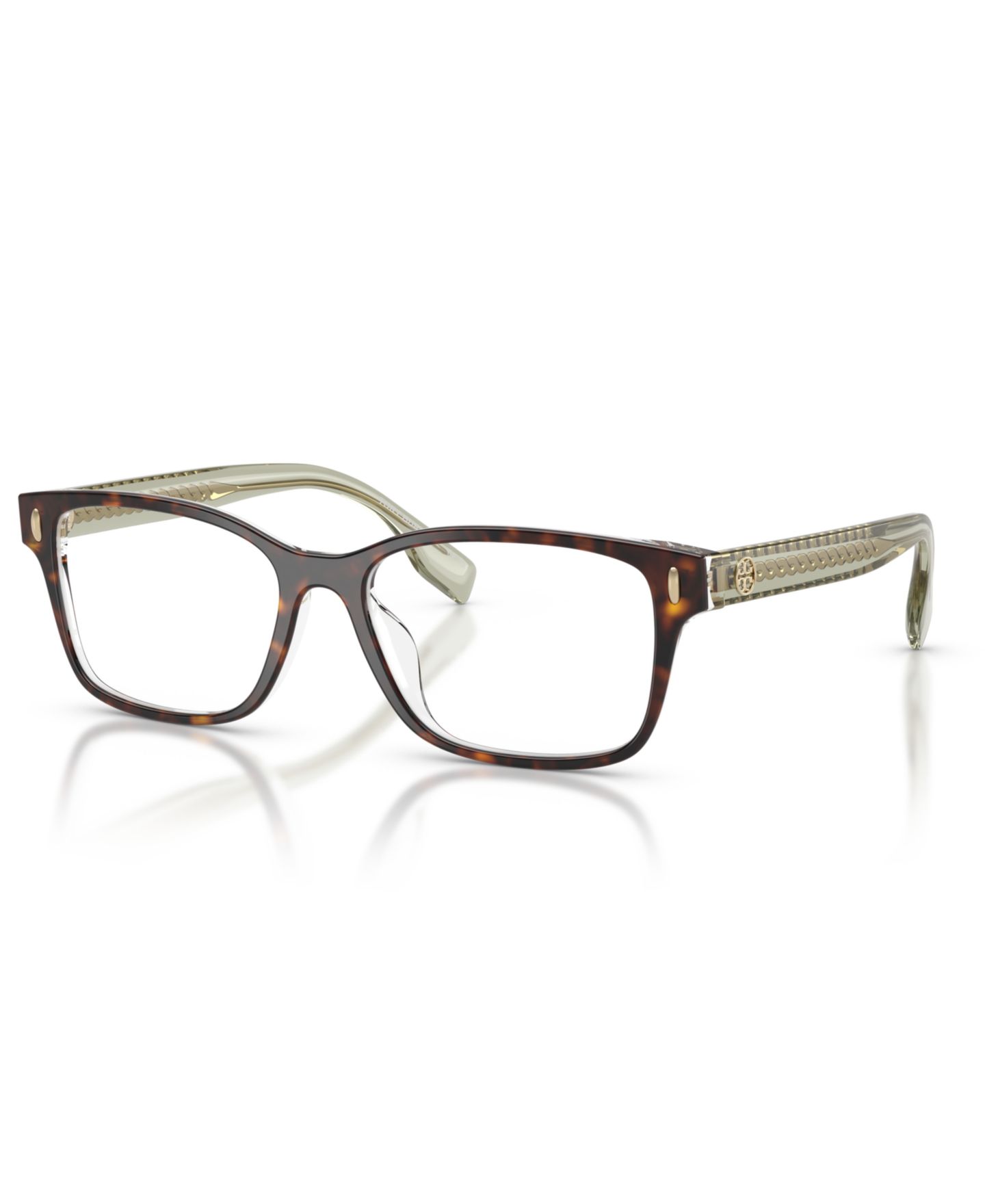 Женские очки Tory Burch Woman Rectangle Plastic TY2151U Eyeglasses, цвет: Тёмный черепаховый — фото 1