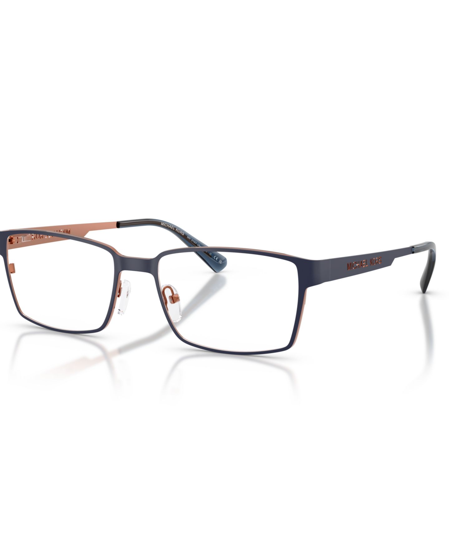 Мужские очки Michael Kors Man Rectangle Metal MK3107 Arusha Eyeglasses, цвет: Тёмно-синий — фото 1