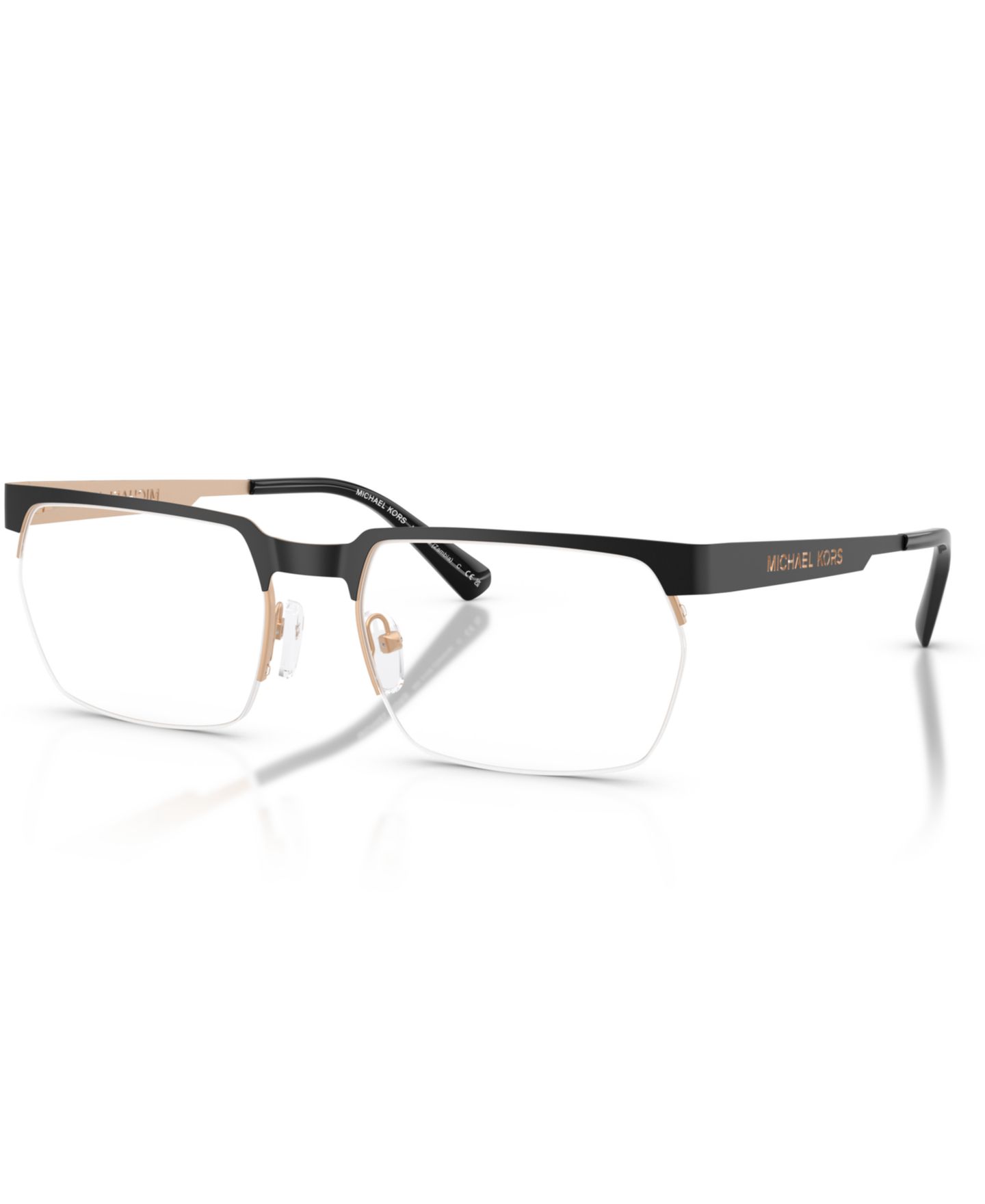 Мужские очки Michael Kors Man Rectangle Metal MK3106 Zambia Eyeglasses, цвет: Чёрный матовый — фото 1