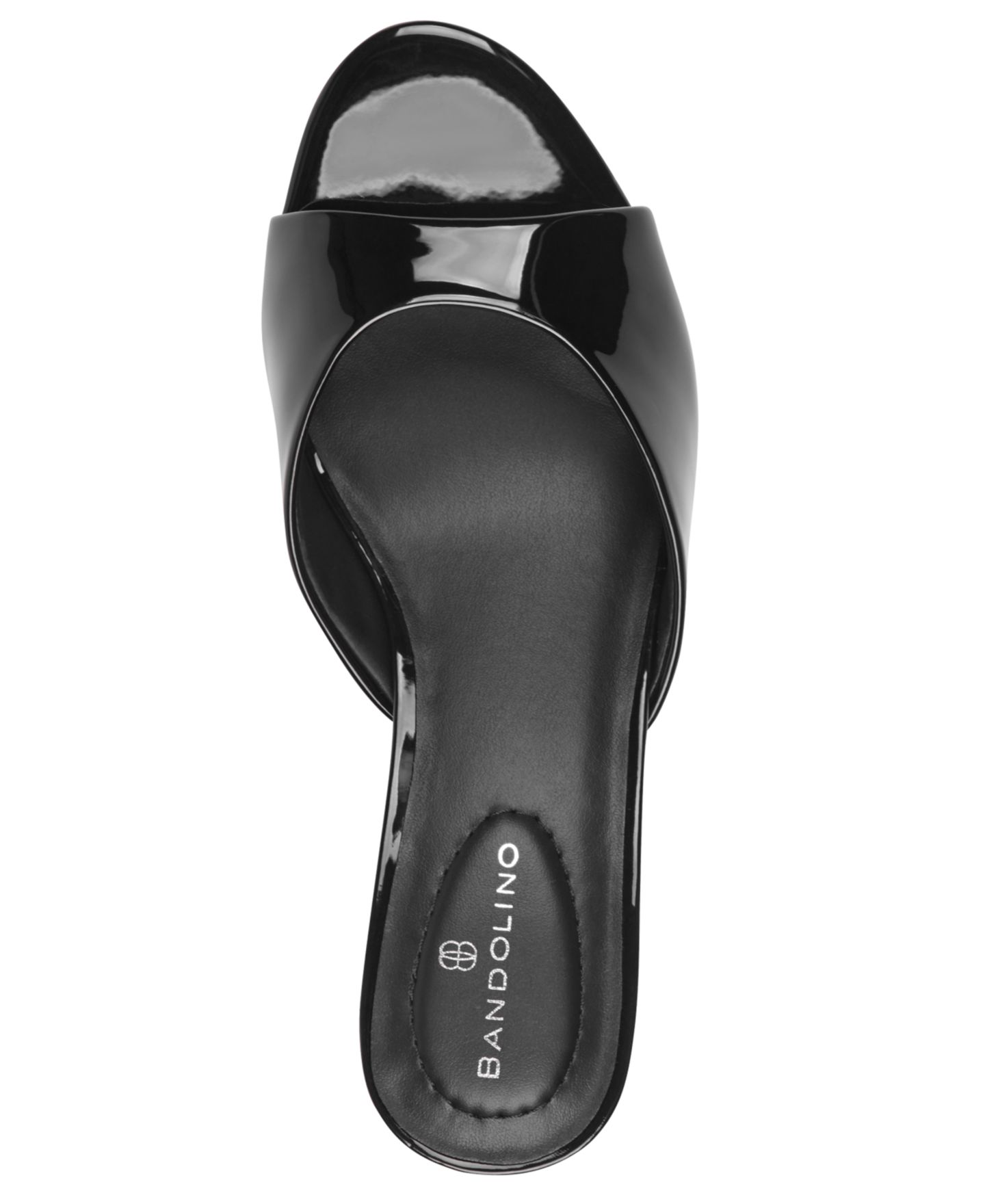 Женские сандалии Bandolino Meegin Slip-On Kitten Heel Dress Sandals, цвет: Чёрный лаковый — фото 4