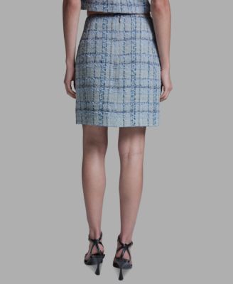 Women's Tweed Zipper Mini Skirt