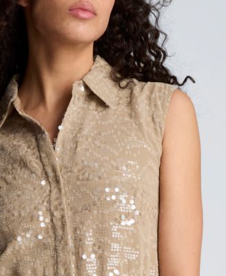 Women's Curved Yoke Collared Dress