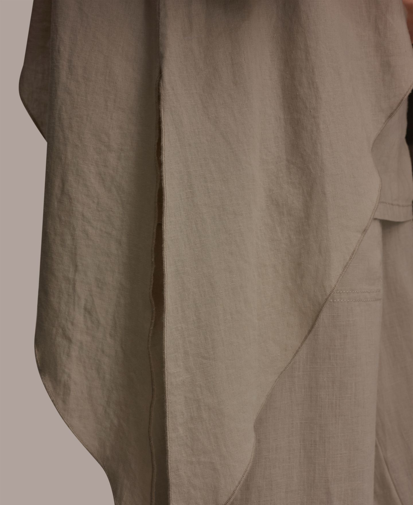 Женская блузка Donna Karan Weekend Linen Wrap Front 3/4 Sleeve, цвет: Серый — фото 4