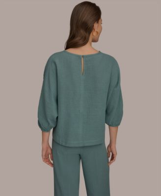 Women's Boat Neck Cotton Blouse
