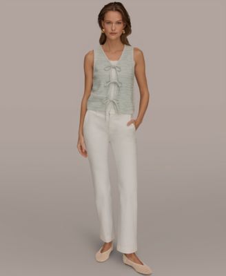 Women's V-Neck Tie-Front Detail Cardigan