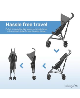 Toddler Aero Travel Stroller: Lightweight with one-hand quick fold, 3-point harness, dual brakes, and adjustable canopy. Perfect for easy travel