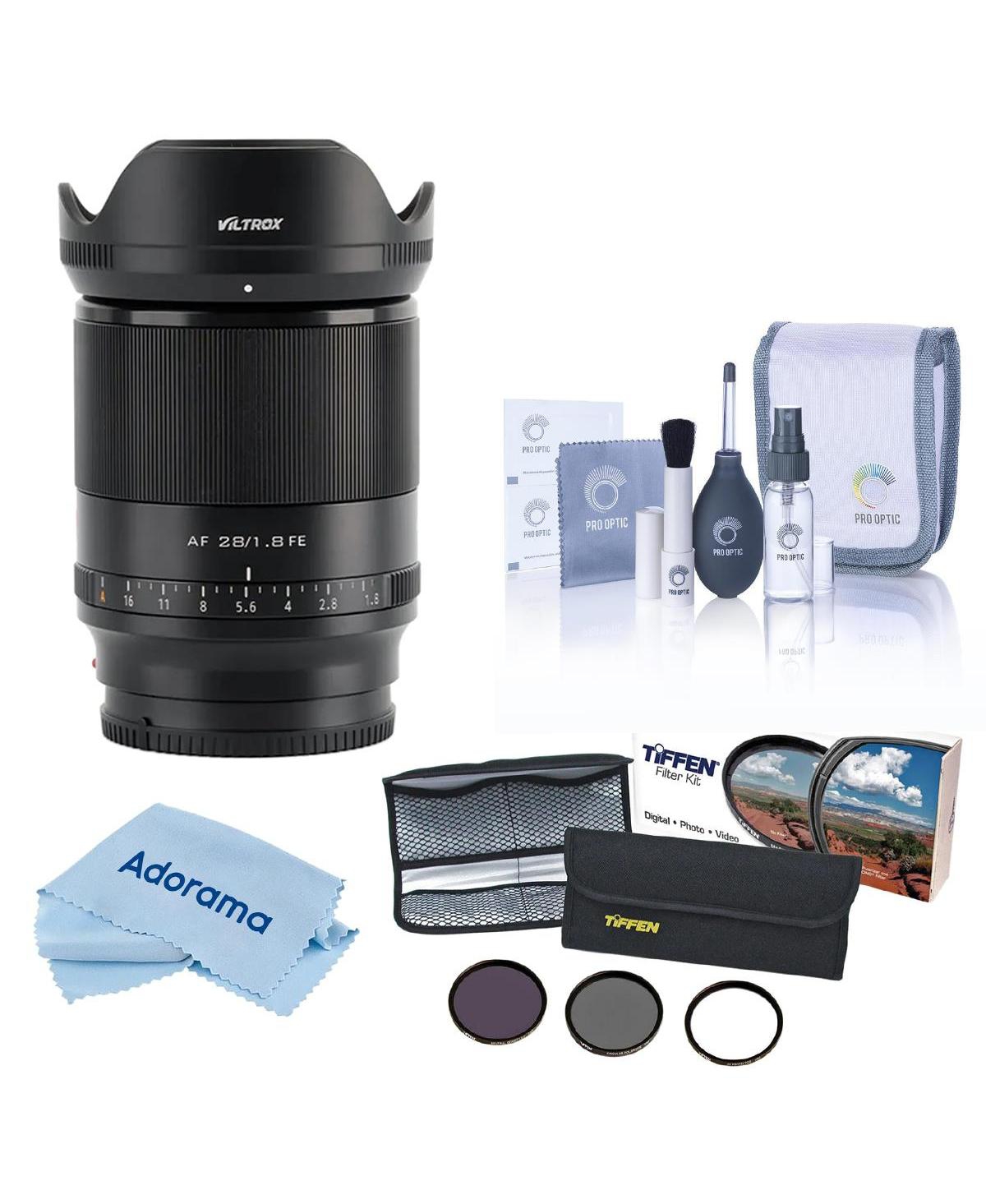 Viltrox Af 28mm f/1.8 Stm Lens for Sony E, Bundle with 55mm Essentials Filter Kit, Cleaning Kit and Cleaning Cloth