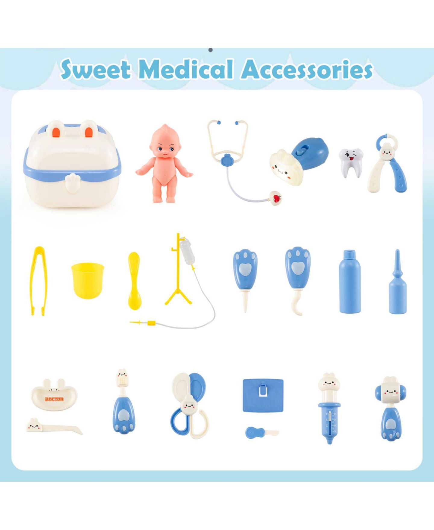 Детский игровой набор Mecale Doctor Office Interactive Stations Play Set, Ages 3+, цвет: Коричневый — фото 6