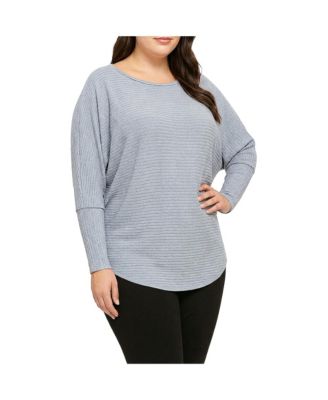 Plus Size Dolman Sleeve Rib Top