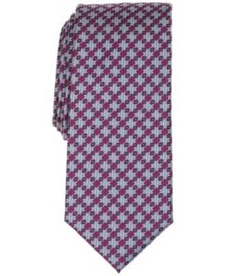 Perry Ellis Men's Classic Diamond Pattern Tie - Magenta