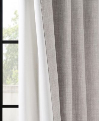 French Pleat Textured Faux Linen Room Darkening Curtain