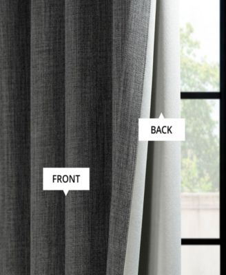 French Pleat Textured Faux Linen Room Darkening Curtain