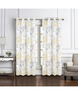 Olivia Gray Olivia 100% Polyester 140 GSM Aiden Printed Textured Grommet Curtain Panel 54" x 84"