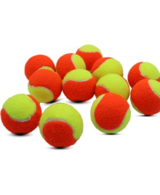 Pack of 20 Low Compression Training Tennis Balls for Kids and Beginners with Durable Felt and Mesh Carrying Bag