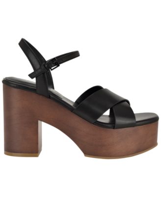 Women's Qeelin Criss-Cross High Block Heel Platform Sandals