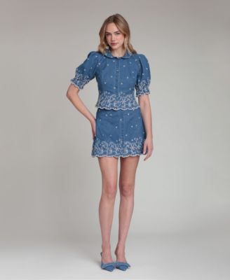 Women's Scallop Hem Mini Skirt