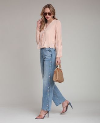 Women's Mid-Rise Stone Embellished Jeans