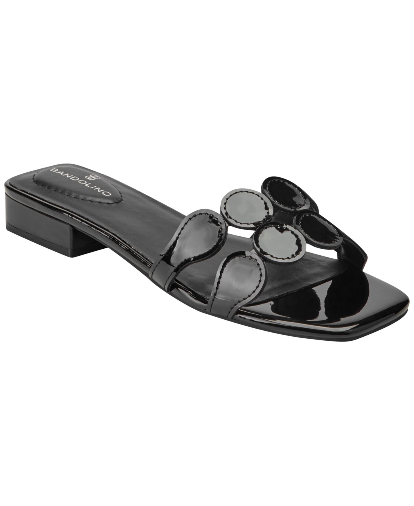 Женские сандалии Bandolino Mayla Slip On Flat, цвет: Чёрный лаковый — фото 1
