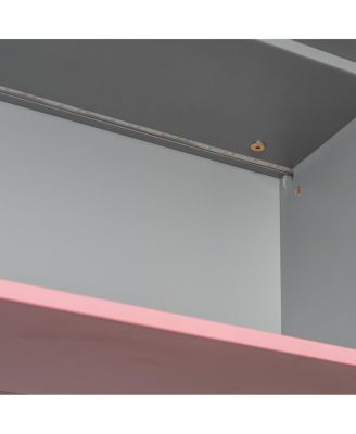 Bed House and Drawer, Staircase, LED, Twin Over Twin