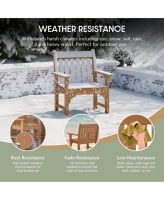 2 Piece HDPE Adirondack Chair & Square Side Table Outdoor Patio Set