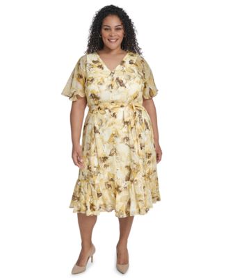 Plus Size Printed Midi Dress
