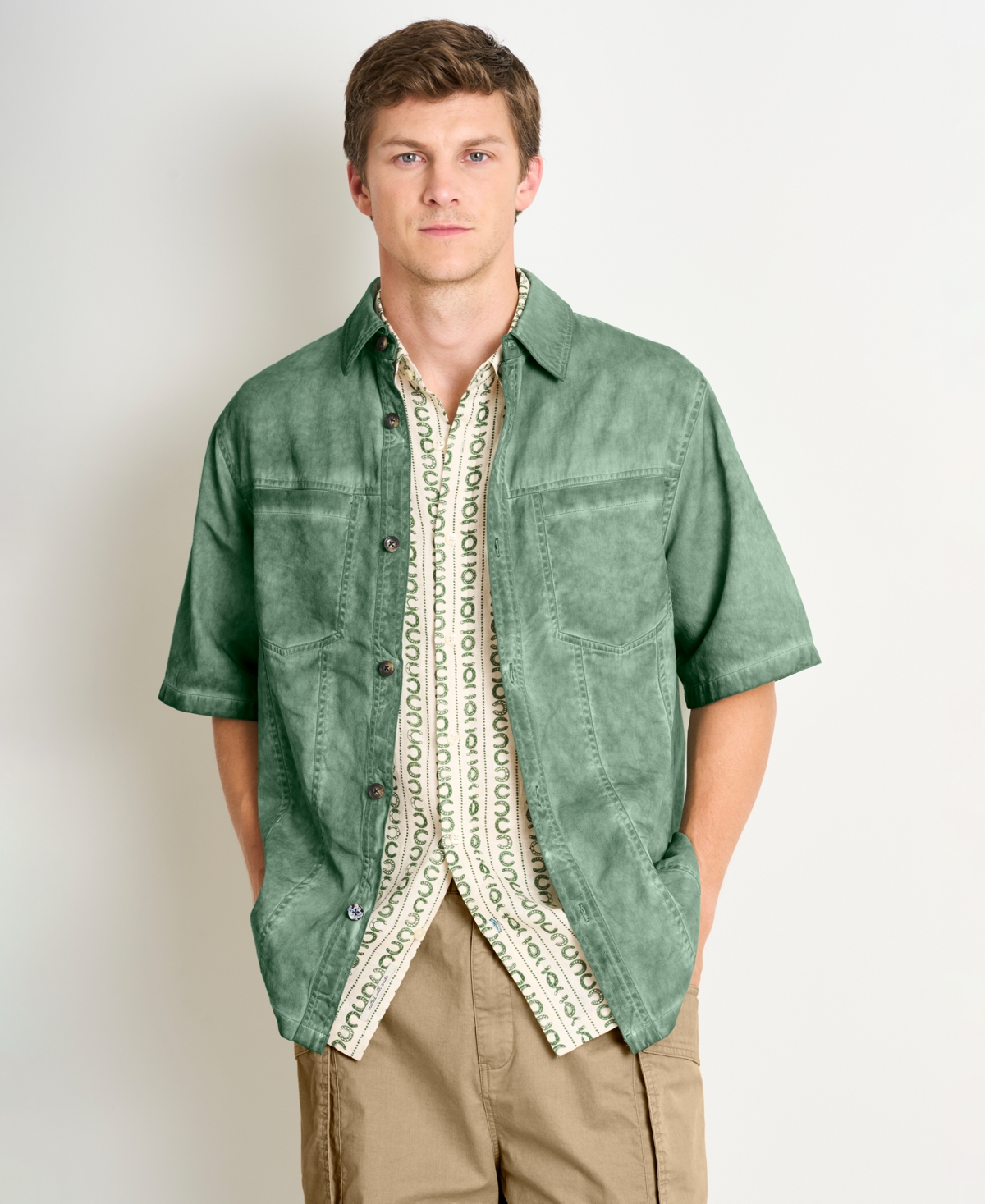 Scotch & Soda Men's Washed Cotton Short-Sleeve Shirt