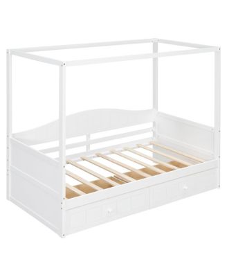 Twin Size Canopy Day Bed with 2 Drawers