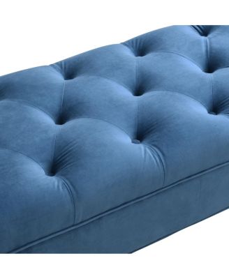 Upholstered Velvet Bench with 2 Pillows and Rolled Arms