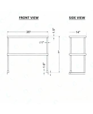 14" x 36" Double-Tier Stainless Steel Overshelf, 255 Lbs Capacity