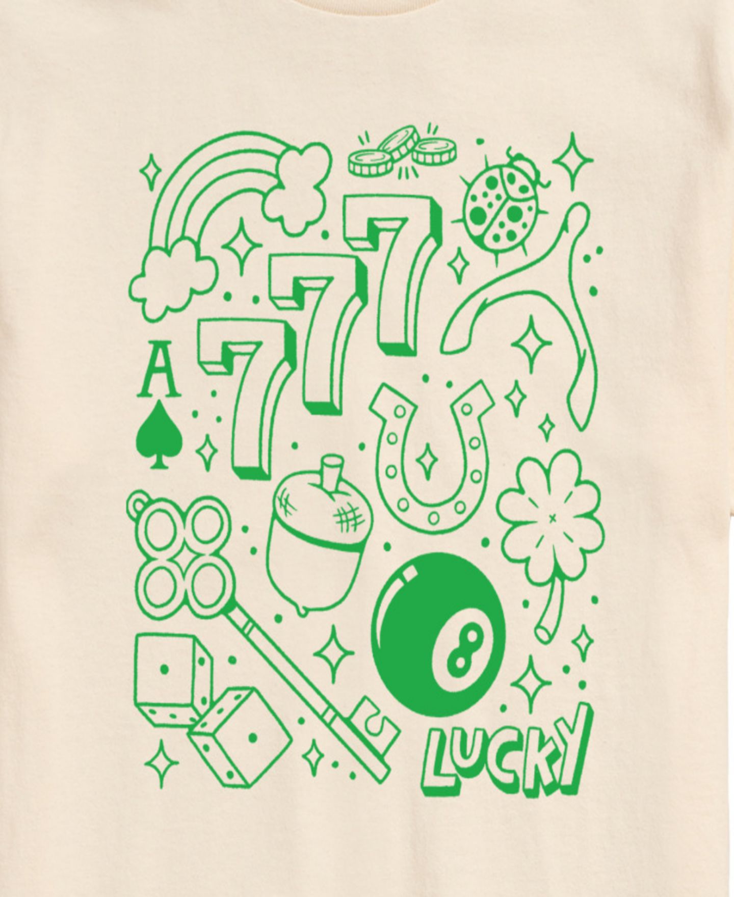 Мужская футболка AIRWAVES Instant Message Lucky Cluster Short-Sleeve Graphic, цвет: Кремовый — фото 3