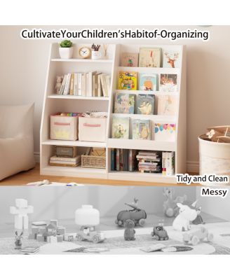 Kids Bookshelf and Toy Storage Organizer