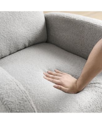 27.6W Modern Accent High Backrest Rocking Chair with Two Side Pockets 300LBS Capacity for Living Room Nursery