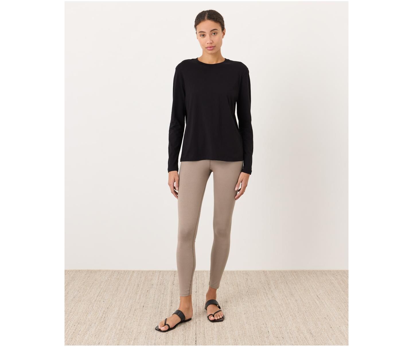 Женская футболка Pact Organic Cotton Softspun Essential Crewneck Long Sleeve, цвет: Чёрный — фото 3