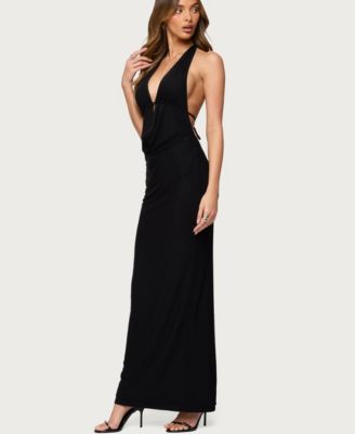 Women's Laretta Cowl Neck Backless Maxi Dress