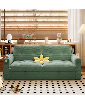 2-in-1 Corduroy Sofa Bed for Living Rooms, Bedrooms & Small Spaces
