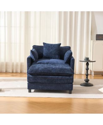 Modern Accent Chair with Ottoman