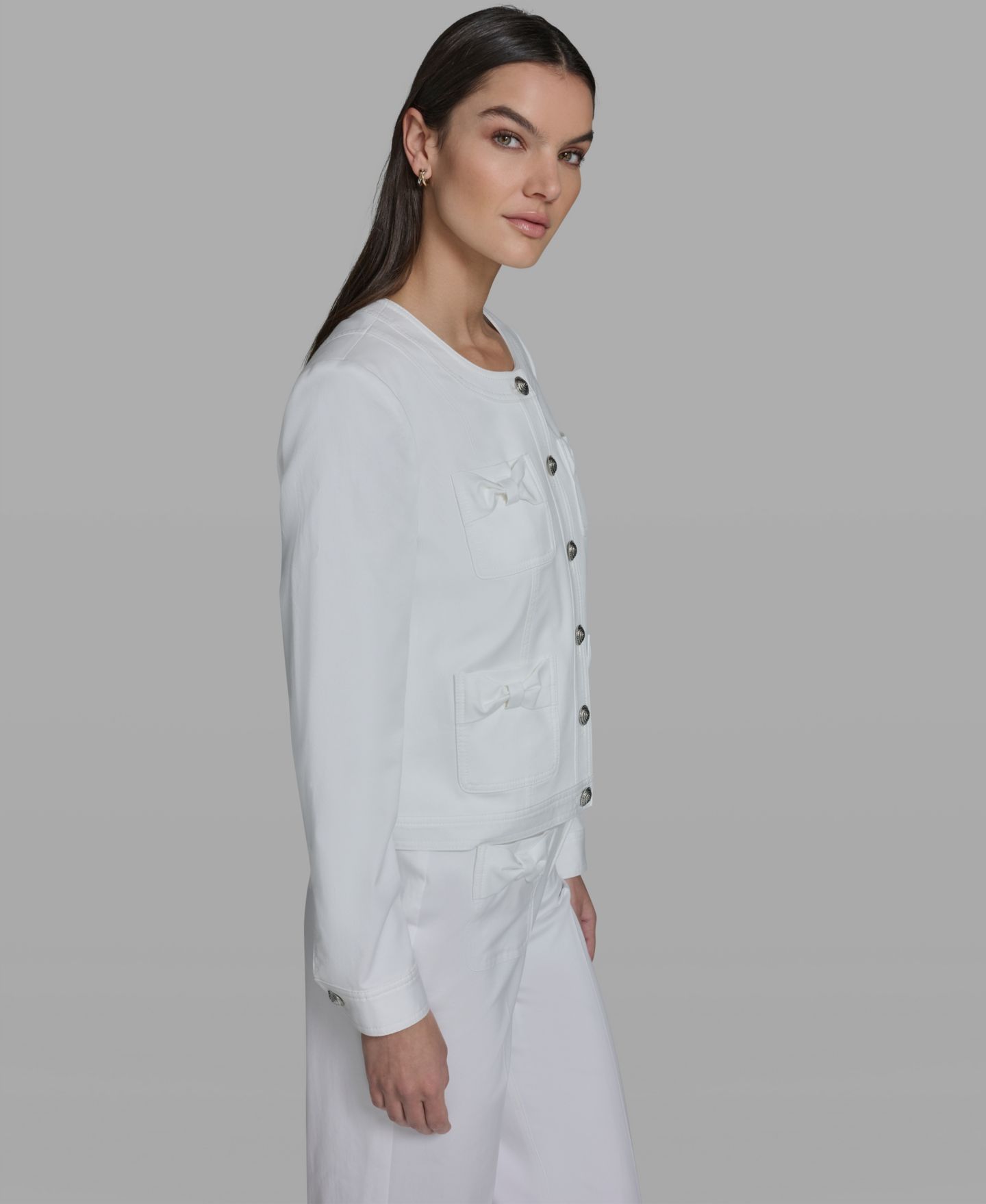 Женская куртка KARL LAGERFELD PARIS Bow Pocket, цвет: Мягкий белый — фото 3